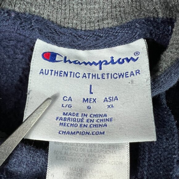 Champion Georgia Tech Yellow Jackets Sweatshirt Adult Large Blue Faded Hoodie - Picture 10 of 16